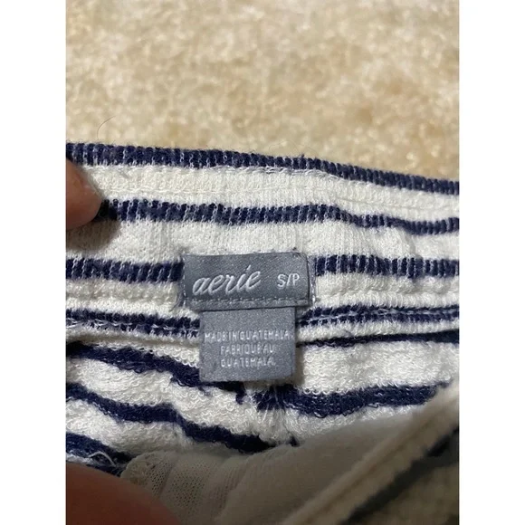 Aerie lounge shorts navy blue stripes S - Picture 6 of 10